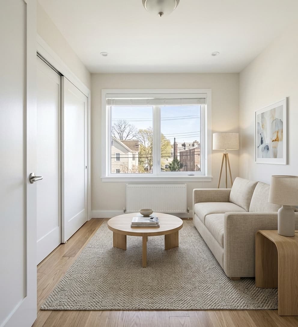 Virtually staged bedroom