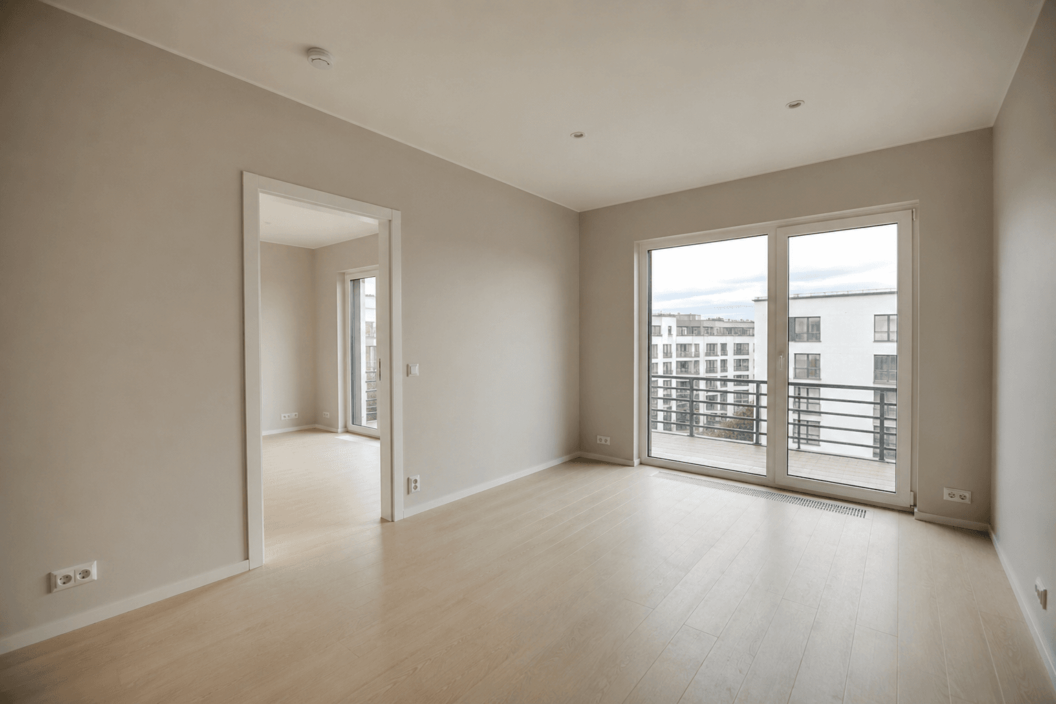 Empty living room before virtual staging
